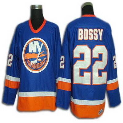 New Arrival New York Islanders 22 Mike Bossy Blue CCM NHL Hockey Jersey
